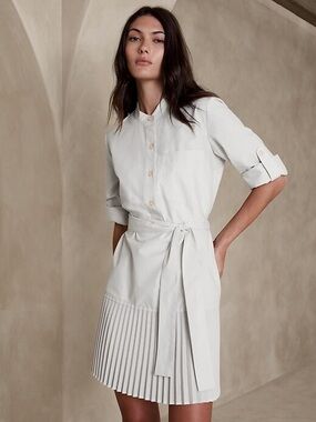 NWT BANANA REPUBLIC PLEATED-HEM MINI SHIRTDRESS